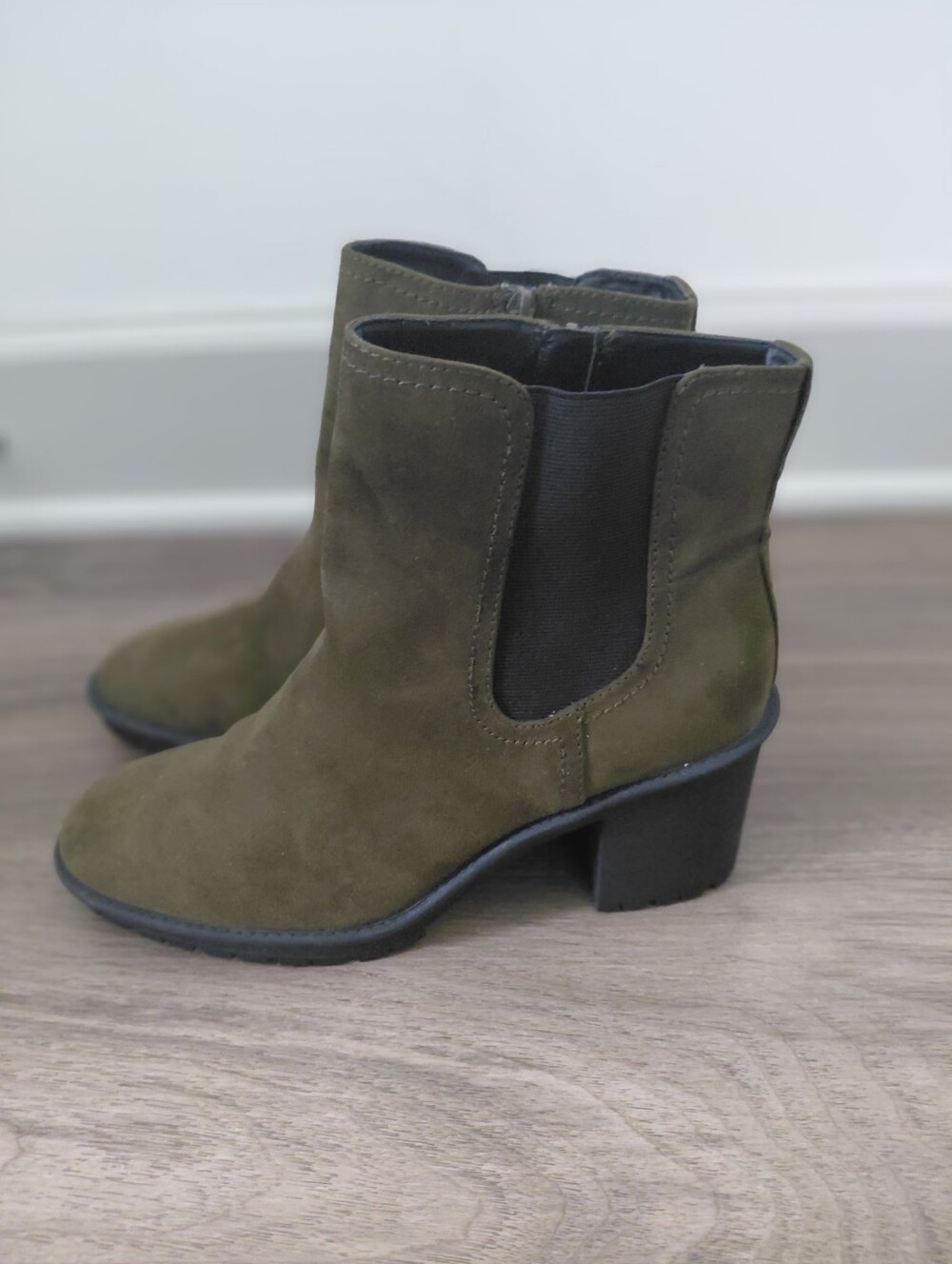 Women’s Olive Green Suede Ankle Boots